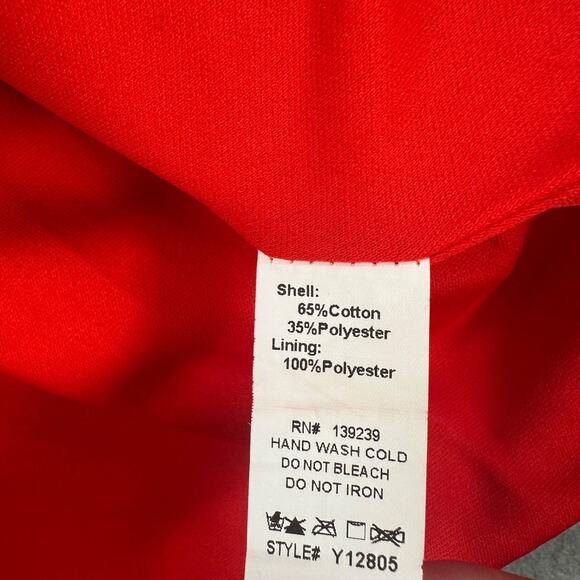 Do + Be Red Flare Cocktail Party Mini Dress Size Medium V-Neck Sleeveless - Picture 6 of 8